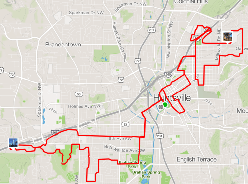 The marathon course in all its glory